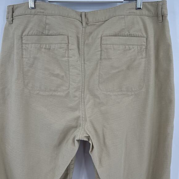 J. Crew Pants 100% Cotton Camp Pants Khaki‎ Crop Straight BJ493 Women’s Size 18 - Picture 6 of 10